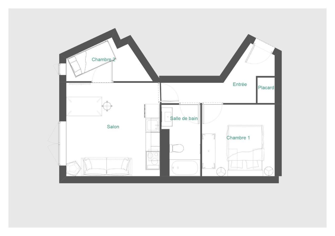Appt T2 & Cabine - Superbe Vue - Wifi Les Angles  Eksteriør bilde